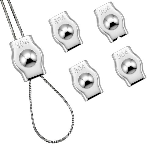 20PCS M3 304 Stainless Steel Wire Rope Cable Clip Clamp, Reusable Single Bolt Wire Rope Clips for 1.5mm-2mm Diameter Wire Cable (M3-Single Clip, 20) in Saudi Arabia