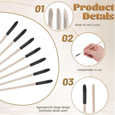 50 Pack Sanding Stick, Matchstick Sanding Sticks of 280 Grit Fine Detailing Polishing Sticks for Plastic Models Tight Spaces Wood, 5.3 x 0.2 Inch in Saudi Arabia