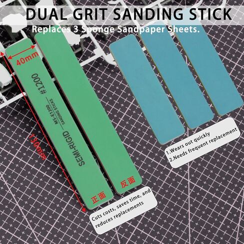 Sanding Sticks for Gundam Repairing, 6 PCS Hobby Polishing Sticks Kit (400 600 800 1000 1200 1500 Grits) for Plastic Models, Miniature Models & Gunpla in Kuwait