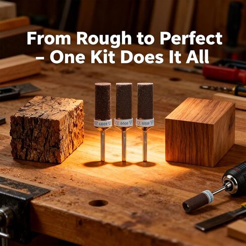 18Pcs Sanding Drums Kit with Case, 400-2000 Grit for Dremel Rotary Tool, Sander Set for Wood Metal Polishing in Kuwait