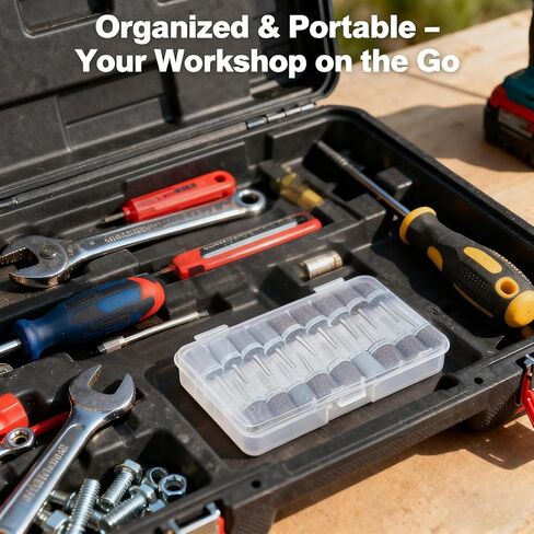 18Pcs Sanding Drums Kit with Case, 400-2000 Grit for Dremel Rotary Tool, Sander Set for Wood Metal Polishing in Kuwait