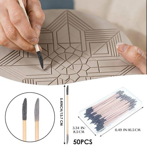 50 PCS Sanding Sticks, Double-End Matchstick Abrasive Twigs 2-in-1 Fine Detailing Polishing Tools for Plastic Models Wood Metal Tight Spaces,180/240 Grit, 5.4 x 0.2 Inch in Saudi Arabia