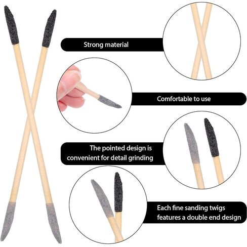 50 PCS Sanding Sticks, Double-End Matchstick Abrasive Twigs 2-in-1 Fine Detailing Polishing Tools for Plastic Models Wood Metal Tight Spaces,180/240 Grit, 5.4 x 0.2 Inch in Saudi Arabia