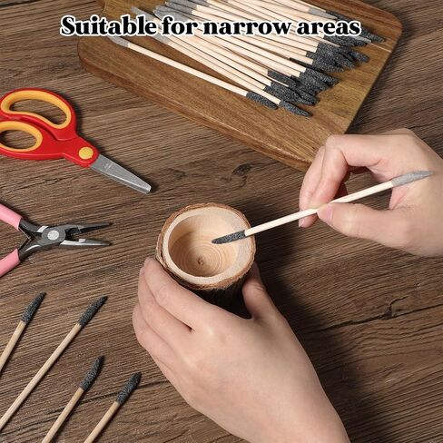 50 PCS Sanding Sticks, Double-End Matchstick Abrasive Twigs 2-in-1 Fine Detailing Polishing Tools for Plastic Models Wood Metal Tight Spaces,180/240 Grit, 5.4 x 0.2 Inch in Saudi Arabia