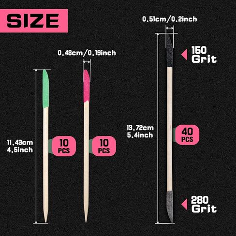 SPEEDWOX 60 Pcs Sanding Sticks Double End Matchsticks Sanding Twigs Fine Detailing Polishing Sticks Fine Detailing Sanding Tools for Tight Spaces Plastic Models Wood Hobby 150 Grit 280 Grit 5.4 Inch in Saudi Arabia