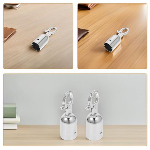 6 قطع من أغطية نهاية الحبال المصنوعة من الفولاذ المقاوم للصدأ من STOBOK، القطر الداخلي، سدادات سلك شديدة التحمل مع خطاف للتطبيقات الصناعية والسلامة الزخرفية، سهلة التركيب in Saudi Arabia