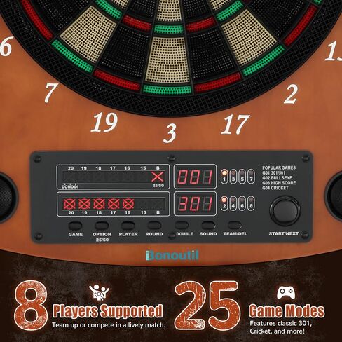 مجموعة خزانة رمي السهام الإلكترونية للبالغين من ألواح رمي السهام ذات الأطراف الناعمة مع خزانة، حتى 8 لاعبين، 25 لعبة مع 12 مجموعة من ألواح رمي السهام ذات الأطراف الناعمة للعب المنزلي العائلي in Kuwait