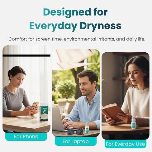 TearRestore OneDrop Preservative Free Eye Drops for Dry Eyes, Advanced Artificial Tears Formula, Safe for Contacts, Blur-Free Relief for Severe Dryness, Daily Lubricating Eyedrops for Soothing Comfort in Kuwait