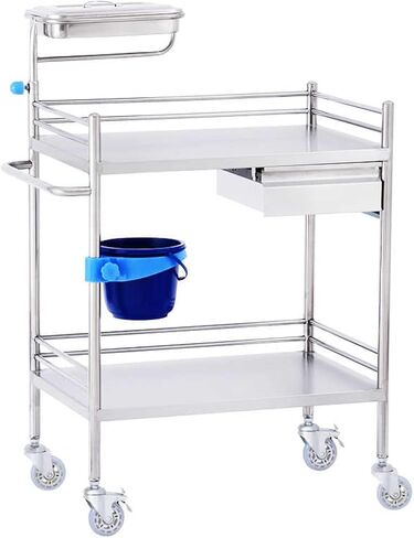 Trolley Cart, Carts with Wheels, Lab Serving Cart, Dental Office Rolling Cart with with Dirt Buckets Drawers, for Dental Lab in Saudi Arabia
