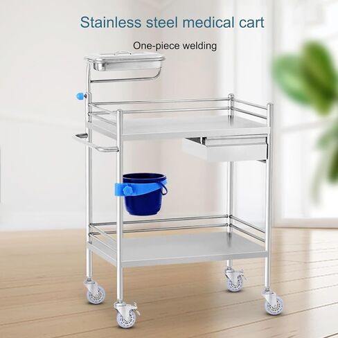 Trolley Cart, Carts with Wheels, Lab Serving Cart, Dental Office Rolling Cart with with Dirt Buckets Drawers, for Dental Lab in Saudi Arabia