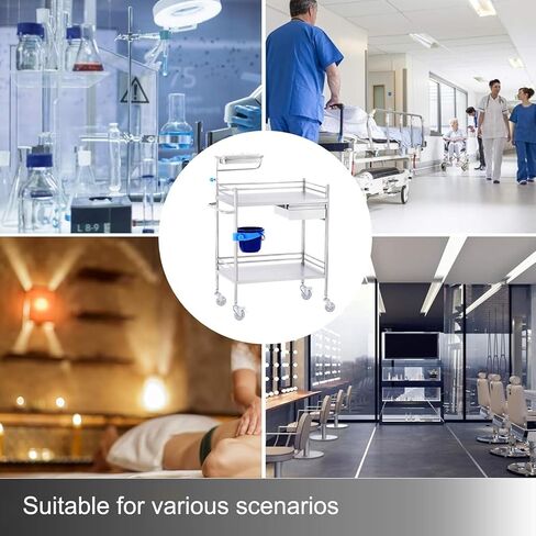 Trolley Cart, Carts with Wheels, Lab Serving Cart, Dental Office Rolling Cart with with Dirt Buckets Drawers, for Dental Lab in Saudi Arabia
