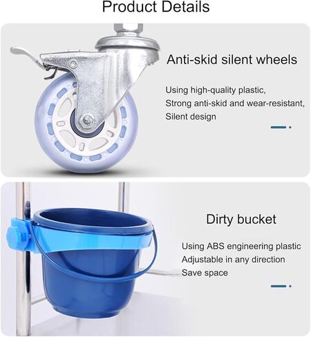 Trolley Cart, Carts with Wheels, Lab Serving Cart, Dental Office Rolling Cart with with Dirt Buckets Drawers, for Dental Lab in Saudi Arabia