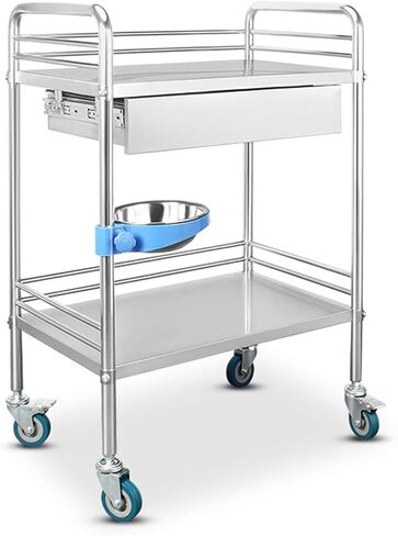 Stainless Steel Trolley Cart Dental Lab Cart Portable Serving Trolley On Wheels - Lab Equipment, for Facilities in Saudi Arabia