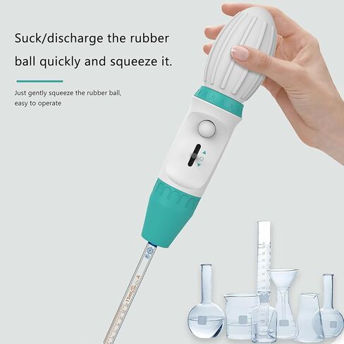 0.1-100ml Laboratory Pipette, Large Capacity Manual Pipette Pump, with Blow Out Function, Anti-Backflow Filter Membrane, for Dispensing Liquid Samples in Saudi Arabia
