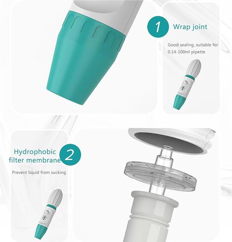 0.1-100ml Laboratory Pipette, Large Capacity Manual Pipette Pump, with Blow Out Function, Anti-Backflow Filter Membrane, for Dispensing Liquid Samples in Saudi Arabia