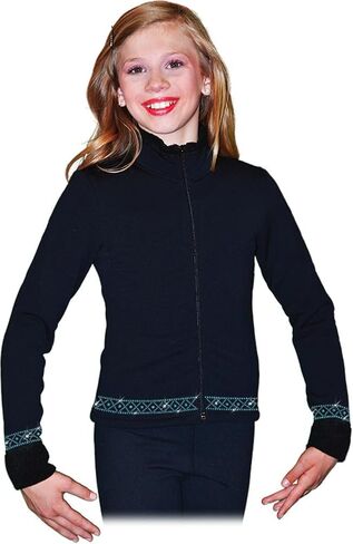 ChloeNoel J11 Solid Polar Fleece Fitted Figure Skating Jacket w/Crystals in Saudi Arabia