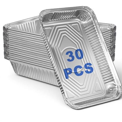 Aluminum Foil Pans, 30 Pcs 9x13 Disposable Heavy Duty Aluminum Pans Half Size Table Foil Bakeware Cookware for Cooking Roasting Turkey Heating Parties Catering in Saudi Arabia