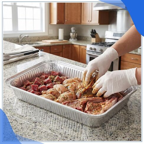 Aluminum Foil Pans, 30 Pcs 9x13 Disposable Heavy Duty Aluminum Pans Half Size Table Foil Bakeware Cookware for Cooking Roasting Turkey Heating Parties Catering in Saudi Arabia