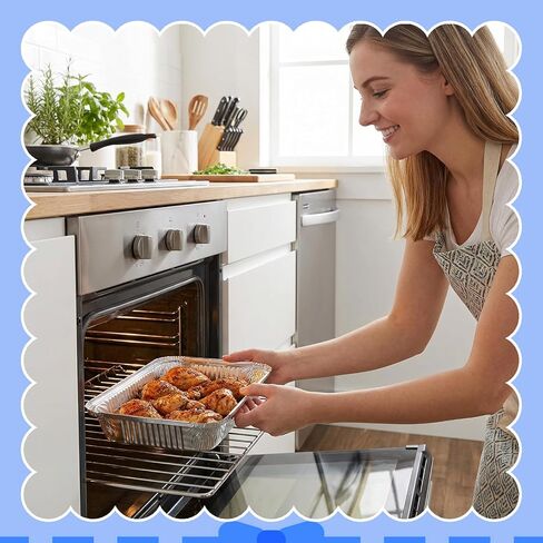 Aluminum Foil Pans, 30 Pcs 9x13 Disposable Heavy Duty Aluminum Pans Half Size Table Foil Bakeware Cookware for Cooking Roasting Turkey Heating Parties Catering in Saudi Arabia