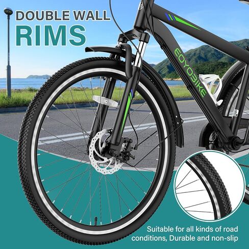 دراجة جبلية ثلاثية العجلات للبالغين من MOPHOTO، دراجة جبلية ذات 7 سرعات و3 عجلات للبالغين، دراجة كروزر 24/26/27.5 بوصة مع فرامل قرصية أمامية، شوكة تعليق أمامية، سلة شحن خلفية، سعة 350 رطل، للرجال والنساء in Kuwait