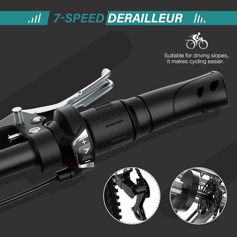 دراجة جبلية ثلاثية العجلات للبالغين من MOPHOTO، دراجة جبلية ذات 7 سرعات و3 عجلات للبالغين، دراجة كروزر 24/26/27.5 بوصة مع فرامل قرصية أمامية، شوكة تعليق أمامية، سلة شحن خلفية، سعة 350 رطل، للرجال والنساء in Kuwait