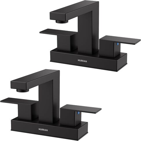 ماتي الأسود بالوعة الحمام الحنفية، هوران 4 بوصة صنابير الحمام للحوض 3 حفرة مع استنزاف المنبثقة وخطوط العرض، الفولاذ المقاوم للصدأ 2-مقبض صنبور للغرور RV مرحاض in Kuwait