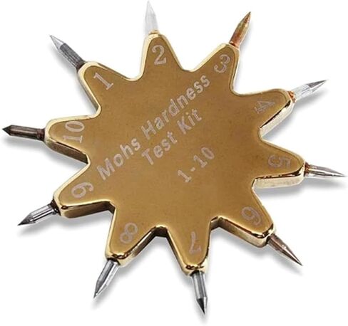 Mohs Hardness Test Kit, Mohs Hardness Picks, 1-10 Scratch Tester with Gold Ten-Pointed Star Design, Quick Testing and Easy to Operate for Gem Jade Jewelry Rock and Mineral Testing in Kuwait