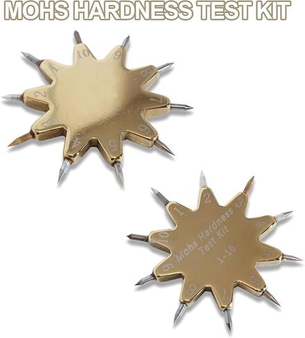 Mohs Hardness Test Kit, Mohs Hardness Picks, 1-10 Scratch Tester with Gold Ten-Pointed Star Design, Quick Testing and Easy to Operate for Gem Jade Jewelry Rock and Mineral Testing in Kuwait