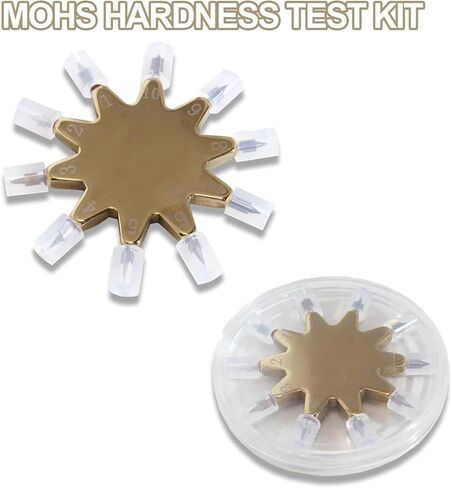 Mohs Hardness Test Kit, Mohs Hardness Picks, 1-10 Scratch Tester with Gold Ten-Pointed Star Design, Quick Testing and Easy to Operate for Gem Jade Jewelry Rock and Mineral Testing in Kuwait