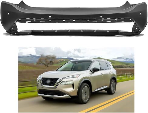Front Bumper Cover with Grill Molding with Fog Light Assembly Fits for 2017 2018 2019 2020 Nissan Rogue in Saudi Arabia