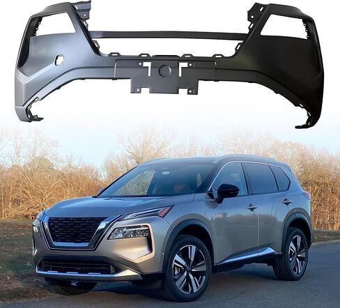 Front Bumper Cover with Grill Molding with Fog Light Assembly Fits for 2017 2018 2019 2020 Nissan Rogue in Saudi Arabia