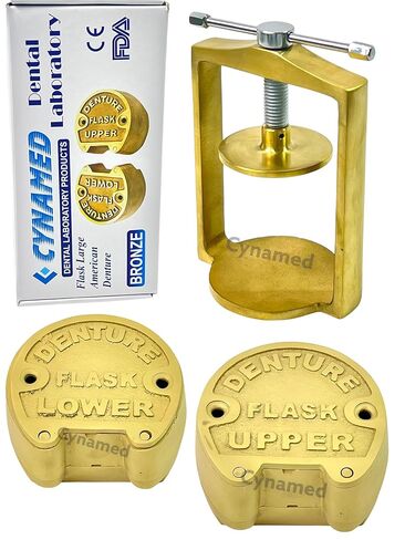 Premium Dental Laboratory Lab Spring Press Compress W/Two Brass Denture Flask (Cynamed) in Saudi Arabia