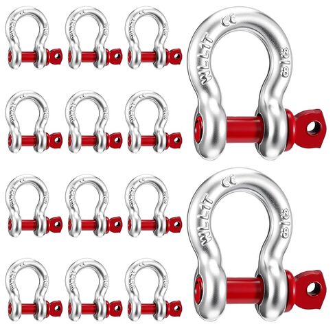 12pcs Heavy Duty Anchor Shackle, 3/8" D Ring Shackles for Rigging, 1 Ton Bow Shackles with Screw Pin, Carbon Steel Clevis Shackle for Towing, Marine, and Industrial Use in Saudi Arabia