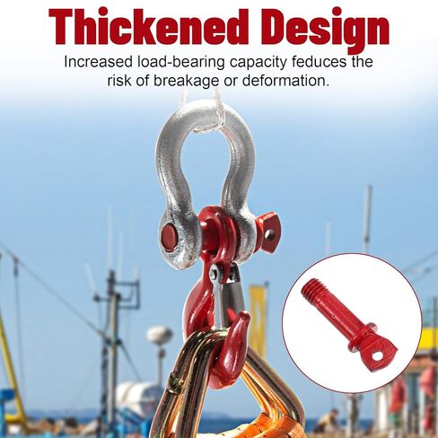 12pcs Heavy Duty Anchor Shackle, 3/8" D Ring Shackles for Rigging, 1 Ton Bow Shackles with Screw Pin, Carbon Steel Clevis Shackle for Towing, Marine, and Industrial Use in Saudi Arabia