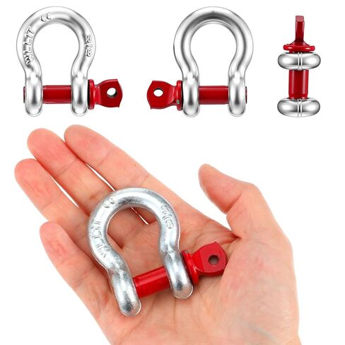 12pcs Heavy Duty Anchor Shackle, 3/8" D Ring Shackles for Rigging, 1 Ton Bow Shackles with Screw Pin, Carbon Steel Clevis Shackle for Towing, Marine, and Industrial Use in Saudi Arabia