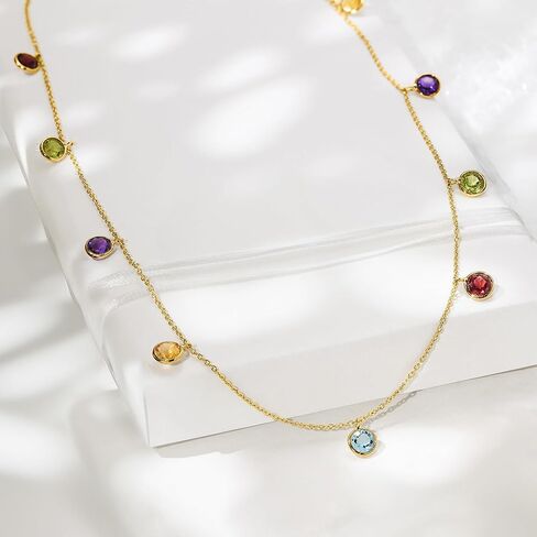 Ross-Simons RS Pure 2.70 ct. t.w. Bezel-Set Multi-Gemstone Station Necklace in 14kt Yellow Gold. 16 inches in Kuwait