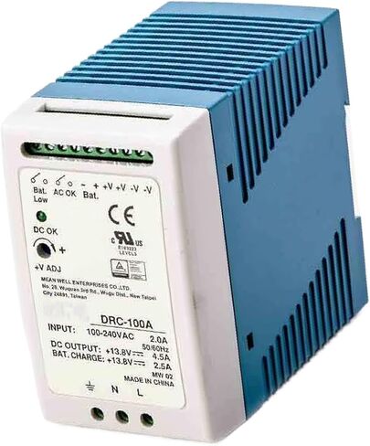 DYSGLOBAL DRC-100A AC-DC تحويل التيار الكهربائي 96.6W، مدخل عالمي 90-264VAC، مخرجات مزدوجة 13.8V لأنظمة الأمان، وإضاءة الطوارئ، وأنظمة الإنذار، وتطبيقات المراقبة. in Saudi Arabia