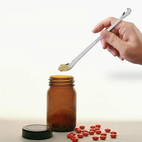 10 Pcs 20cm Stainless Steel Lab Spoons Lab Mixing Spatulas Laboratory Scoops Spoons Micro Scoops Science Laboratory Spoons in Saudi Arabia
