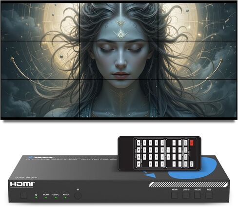 وحدة تحكم جدار الفيديو OREI 4K 3x3 HDMI/USB-C تعرض إخراج يصل إلى 1080 بكسل - 2x2، 1x2، 1x4، 1x3، 2x3، 3x2، 2x4، 4x2 يدعم استخراج الصوت RS-232 بتدوير 180 درجة (UHD-29VW) in Saudi Arabia