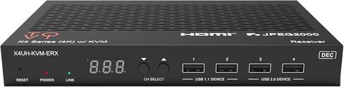 ToVi 4K AV Over IP Decoder with USB KVM, PoE, RS-232, IR, CEC, ARC/eARC, Fiber & RJ45, Supports Video Wall, Matrix Switching, 100m CAT6 Transmission (X4UH-KVM-ERX) in Saudi Arabia