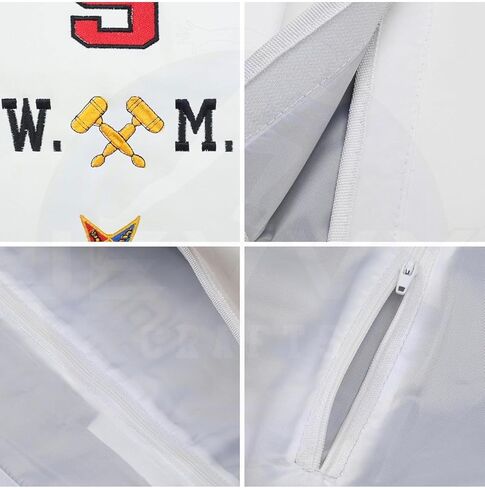 حقيبة وشاح Worthy Matron OES - مطرزة W.M. حقيبة حمل Regalia - جلد أبيض مع بطانة من الساتان وحزام كتف قابل للتعديل in Kuwait