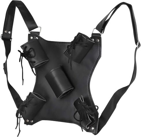 BigKing Ninja Sword Back Holster, Sword Bag Sword Back Sheath Adjustable Leather Double Sword Holder Back Durable Strap Sword Carrying Bag Case for Cosplay Anime Costume in Saudi Arabia