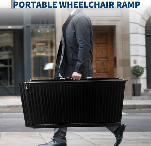 2FT Portable Wheelchair Ramp with Quick-Lock, Black Seamless Non-Slip Aluminum Folding Handicap Ramp,Threshold Ramp for Doorways, Wheel Chair Ramp for Home Steps, Loading Dock Plates in Saudi Arabia