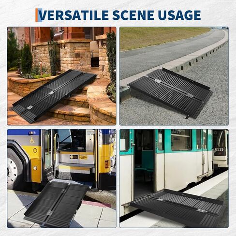 2FT Portable Wheelchair Ramp with Quick-Lock, Black Seamless Non-Slip Aluminum Folding Handicap Ramp,Threshold Ramp for Doorways, Wheel Chair Ramp for Home Steps, Loading Dock Plates in Saudi Arabia