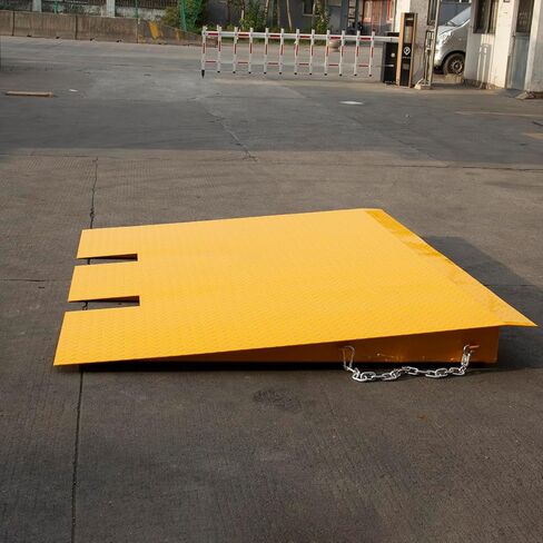 Heavy Duty Container Loading Ramp, Steel Dock Ramp with Diamond Plate, Forklift Compatible Shipping Container Ramp with Safety Chains for Warehouse & Dock Use in Kuwait