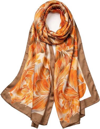 Trillion London® Silk Scarf| Blue Scarf | Silk Neck Scarf For Women | Lightweight Scarves for Ladies | Shawl Wraps | Suitable for Travelling & Gifting | Smooth Soft Finish | Size - 185cm * 85cm in Kuwait