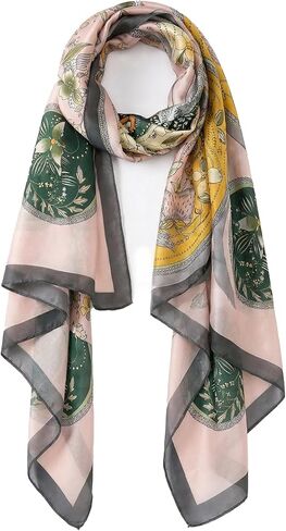 Trillion London® Silk Scarf| Blue Scarf | Silk Neck Scarf For Women | Lightweight Scarves for Ladies | Shawl Wraps | Suitable for Travelling & Gifting | Smooth Soft Finish | Size - 185cm * 85cm in Kuwait
