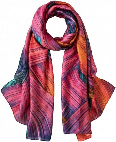 Trillion London® Silk Scarf| Blue Scarf | Silk Neck Scarf For Women | Lightweight Scarves for Ladies | Shawl Wraps | Suitable for Travelling & Gifting | Smooth Soft Finish | Size - 185cm * 85cm in Kuwait