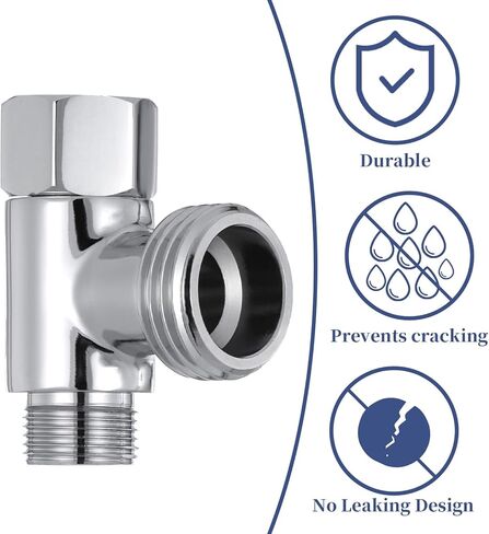 3/8 x 3/8 x 1/2 Compression Tee Connector, Stainless Steel T-Shaped 3 Way Water Line Splitter Adapter Angle Stop Valve Fitting for Bidet, Toilet, Faucet Installation in Saudi Arabia