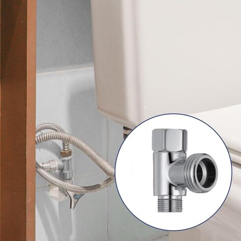3/8 x 3/8 x 1/2 Compression Tee Connector, Stainless Steel T-Shaped 3 Way Water Line Splitter Adapter Angle Stop Valve Fitting for Bidet, Toilet, Faucet Installation in Saudi Arabia